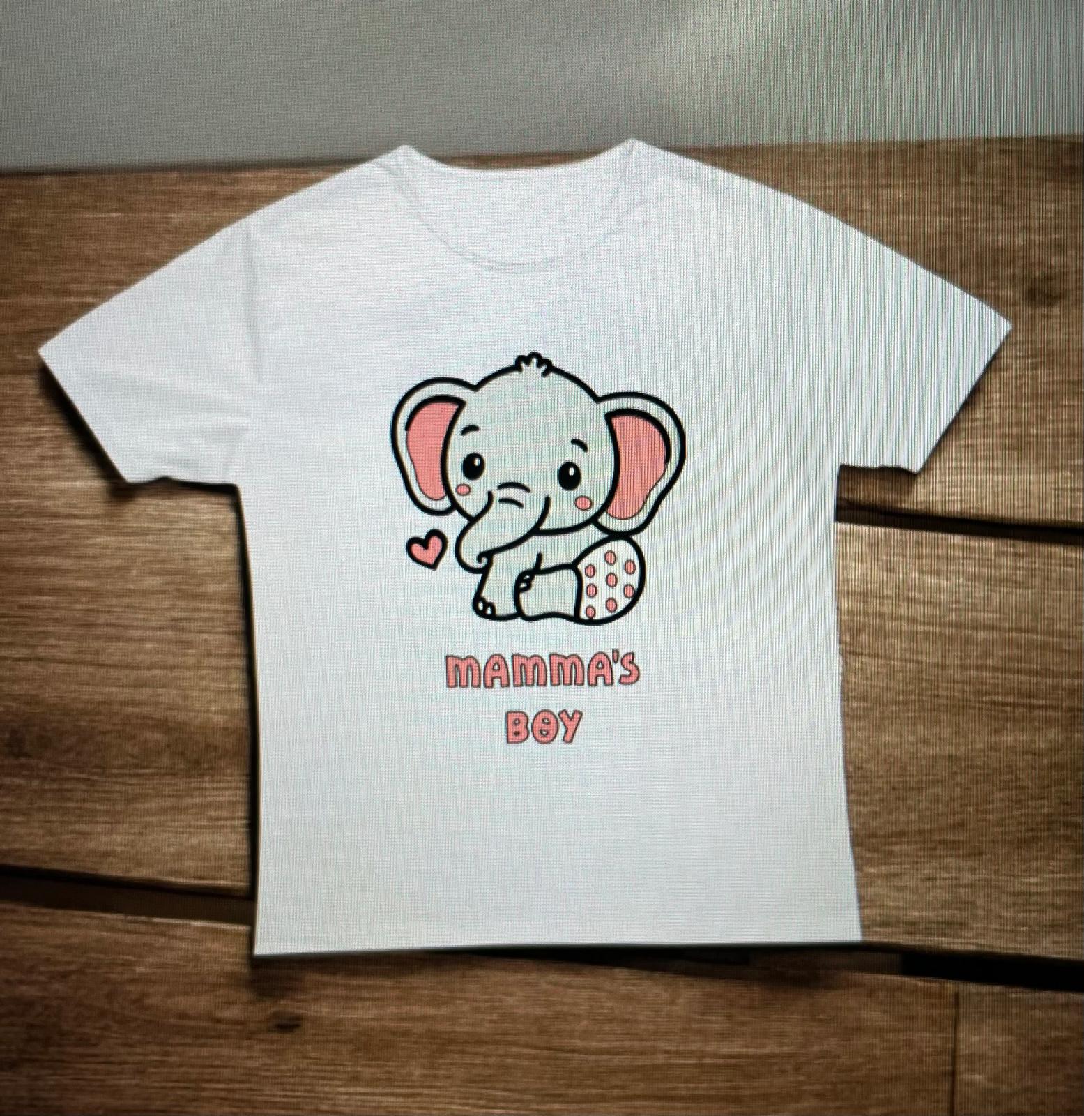 Sublimation T-Shirt (Mommas Boy) Pink.