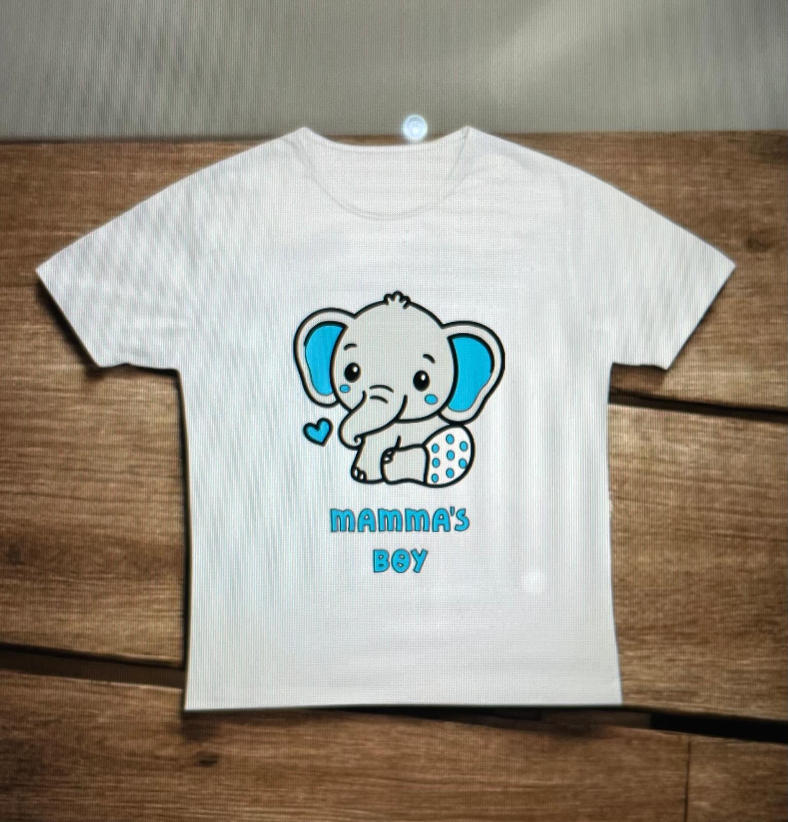 Sublimation T-Shirt (Mommas Boy) Blue.