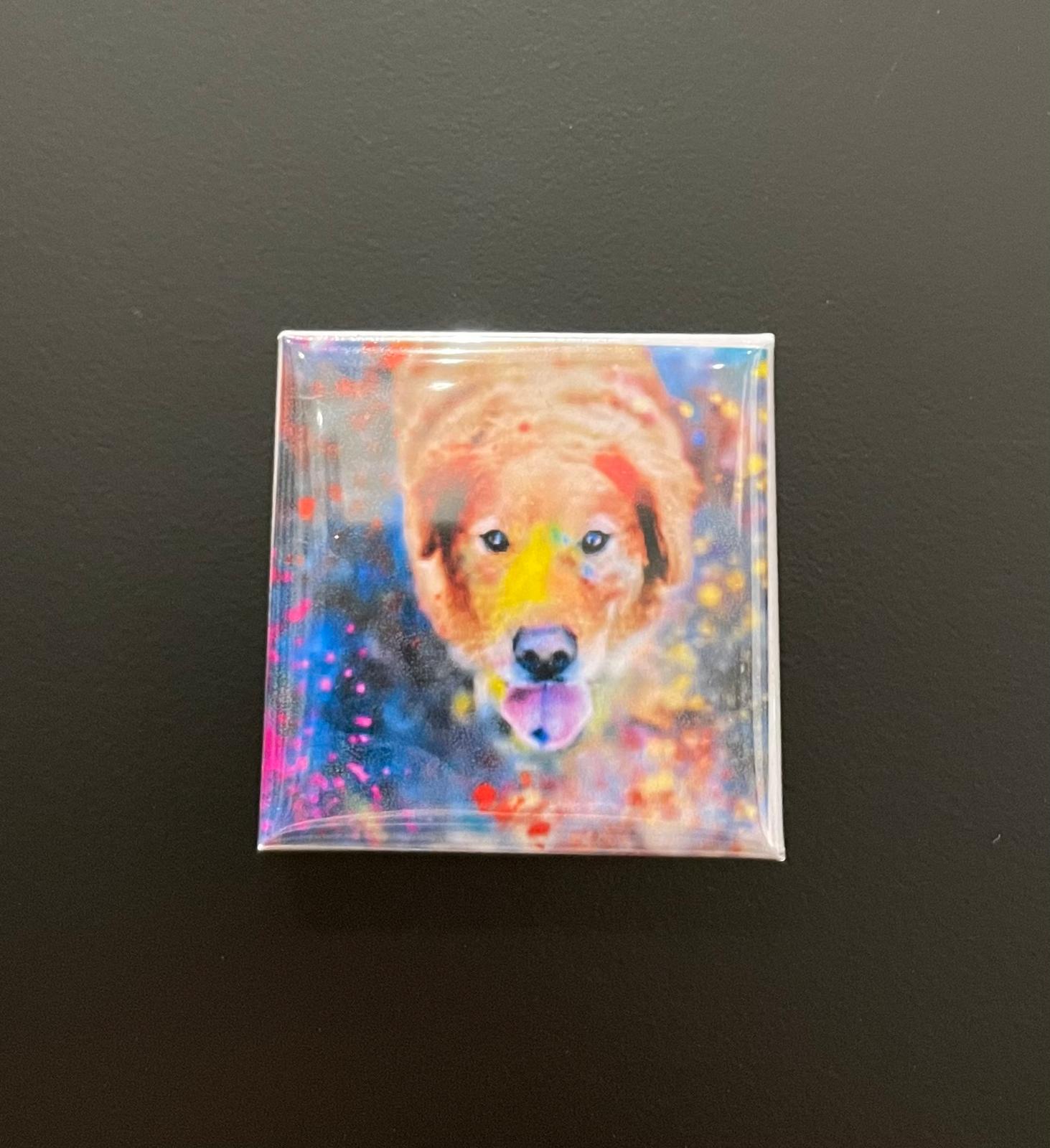 50mm x 50mm Fridge Magnet, Dog.